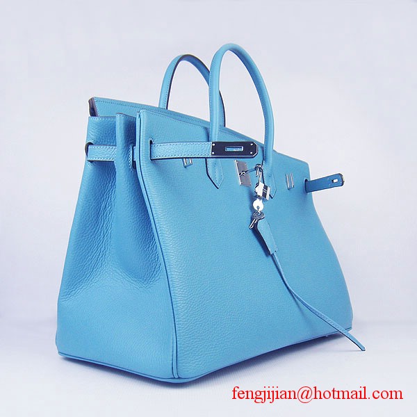 Hermes Birkin 40cm Togo Bag Light Blue 6099